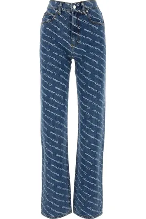 Alexander Wang Jeans, Dam, W27, Denim, Stiliga tryckta denim jeans