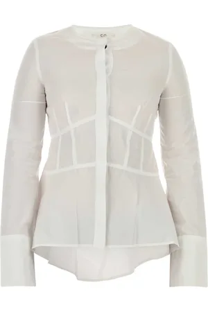 CO Blusar & Skjortor , Dam, XS, Vit Poplin Skjorta Klassisk Stil