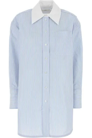 CO Blusar & Skjortor , Dam, S, Broderad Oversize Poplin Skjorta