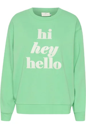 Kaffe Sweatshirts & Hoodies, Dam, 2Xl, Bomull, Vår Bukett Sweatshirt Långärmad Tryck