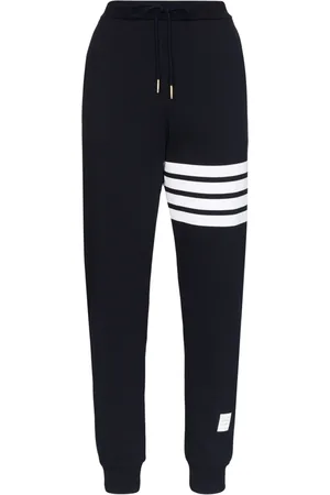 Thom Browne Byxor, Dam, 2Xs, Bomull, Marinblå randiga sweatpants