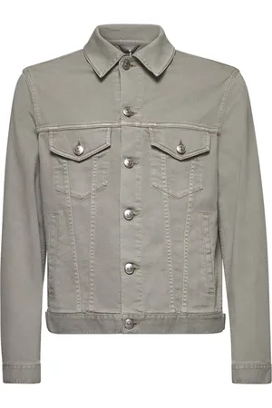 Brunello Cucinelli Jacka, Herr, M, Denim, Grön Denim Skjorta med Fickor