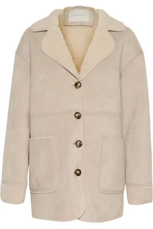 Kaffe Kappa, Dam, S, Polyester, Fjädergrå Kappjacka