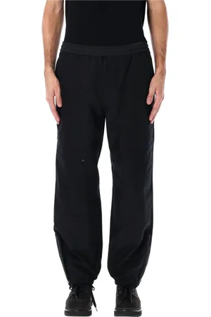 Moncler Byxor, Herr, S, Bomull, Svarta Broderade Logojoggingbyxor