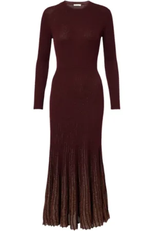 ULLA JOHNSON Klänning, Dam, M, Polyester, Veckad Klänning Amaranthus