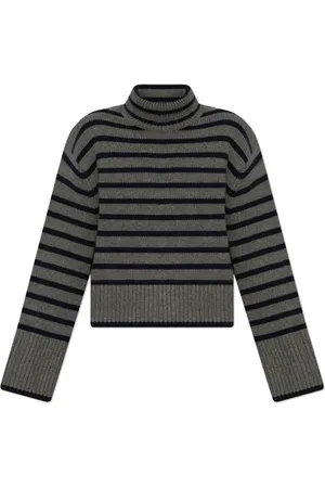 Lisa Yang Stickade tröjor & koftor, Dam, XS, Kashmir, Turtleneck Fleur Stripes