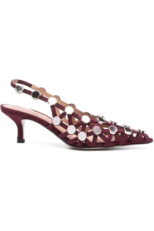 The Attico Skor, Dam, 37 EU, Mörklila kitten heel slingback skor