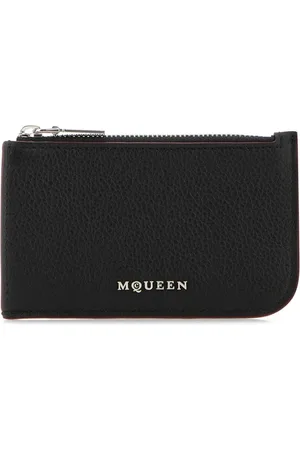 Alexander McQueen Accessoarer, Herr, ONE Size, Läder, Stilren Svart Läderkorthållare