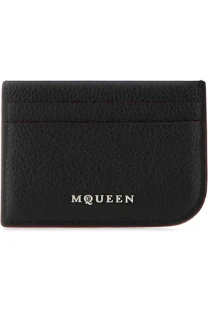 Alexander McQueen Accessoarer, Herr, ONE Size, Läder, Stilren Svart Läderkorthållare