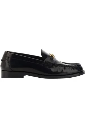 VERSACE Skor, Dam, 40 EU, Läder, Läderloafer med Medusa-plakett