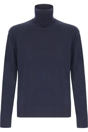 LANEUS Stickade tröjor & koftor, Herr, S, Kashmir, Polo Neck Sweater I Ull Cashmere Blandning