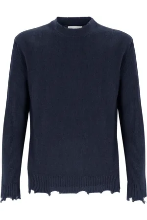 LANEUS Stickade tröjor & koftor, Herr, 2Xl, Rundhalsad tröja med pauser i ull