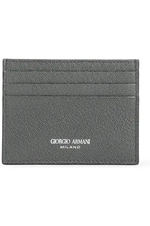Giorgio Armani Accessoarer, Herr, ONE Size, Läder, Grön Läder Kreditkortshållare