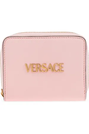 VERSACE Accessoarer, Dam, ONE Size, Läder, Läder plånbok med logotyp