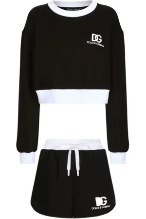Dolce & Gabbana Sport, Dam, S, Bomull, Två-Ton Logo Print Sportdräkt