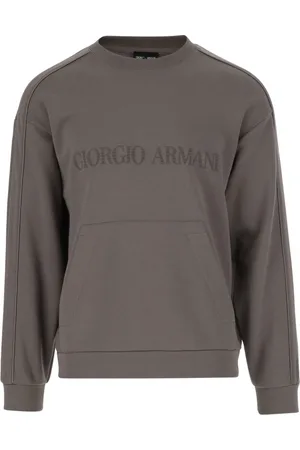 Giorgio Armani Sweatshirts & Hoodies, Herr, L, Elegant Grå Tröjor
