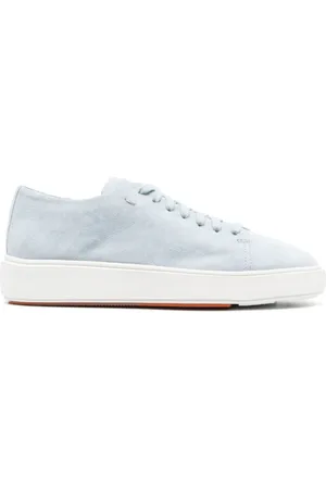 santoni Skor, Dam, 40 EU, Läder, Blå lädersneakers med logodetalj