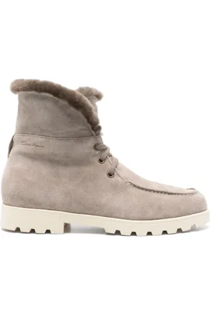 santoni Skor, Dam, 39 EU, Fodrade vandringskängor i taupegrå