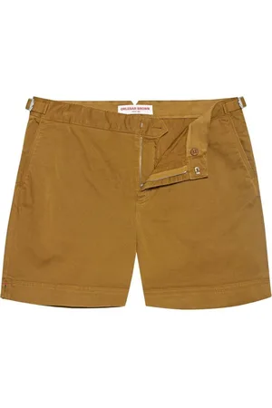 Orlebar Brown Shorts, Herr, W34, Bomull, Gyllene Khaki Stretchbomullsshorts