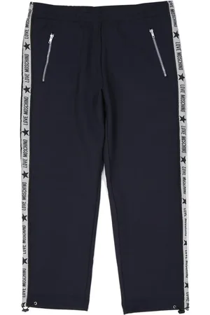Moschino Byxor, Dam, L, Polyester, Blå Byxor Aw24 Komfort Stil
