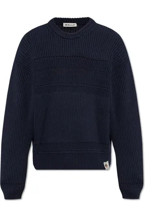 Bally Stickade tröjor & koftor, Herr, XL, Bomull, Bomullströja med logopatch