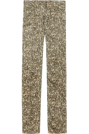 Isabel Marant Byxor, Dam, S, Bomull, Leopardmönstrade raka byxor