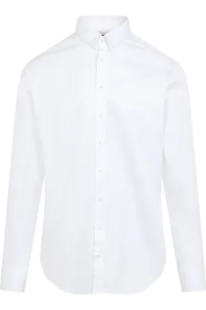 Giorgio Armani Skjorta, Herr, 3Xl, Bomull, Vit Stilren Bomullsskjorta