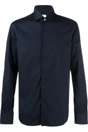 Xacus Skjorta, Herr, M, Bomull, Slim Fit Bomull Blå Skjorta
