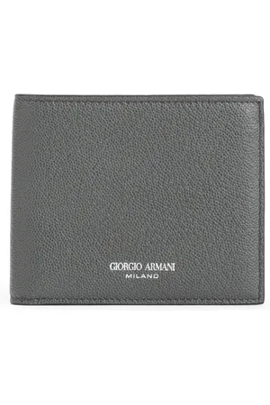 Giorgio Armani Accessoarer, Herr, ONE Size, Bi-Fold Plånbok i Jade Grön