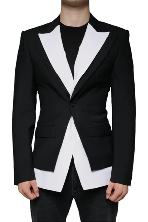 Dolce & Gabbana Jacka, Herr, L, Svart Slim Fit Ullkavaj