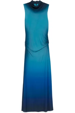 Simkhai Klänning, Dam, L, Rayon, Kromatisk Teal Ombre Ärmlös Midi Klänning