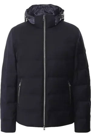 MONTECORE Jacka, Herr, 2Xl, Polyester, Marinblå Dunjacka med Avtagbar Huva