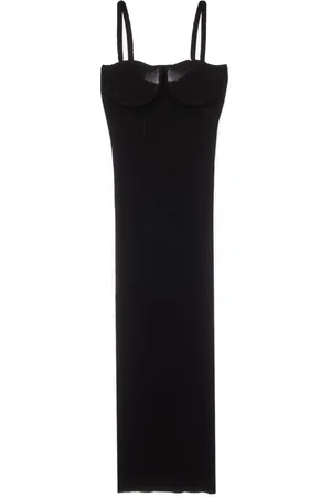 Helmut Lang Klänning, Dam, M, Svart Eyelet Bra Midi Klänning