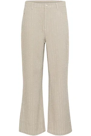 Karen by Simonsen Byxor, Dam, 3Xl, Bomull, Straight-leg byxor i Flint