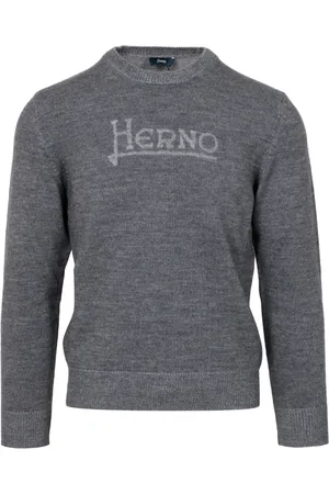 HERNO Stickade tröjor & koftor, Herr, M, Grå Ullblandad Stickad Tröja