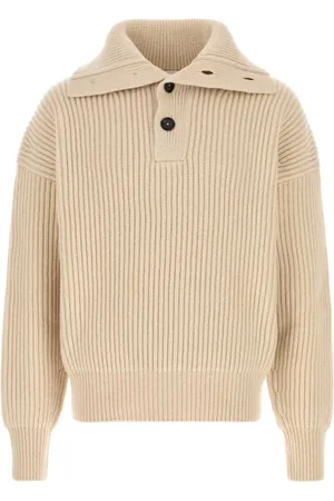 Alexander McQueen Stickade tröjor & koftor, Herr, L, Mjuk Cashmere Tröja i Sand