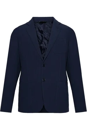 Giorgio Armani Jacka, Herr, M, Blå Knäppt Jacka med Fickor
