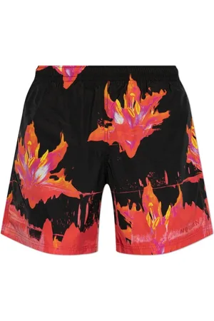 Alexander McQueen Badkläder, Herr, S, Läder, Svart och Röd Badkläder Ss25