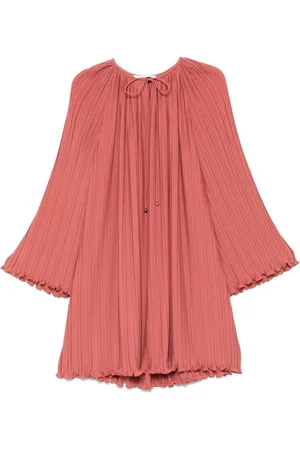 Lanvin Klänning, Dam, M, Persika Rosa Ruffled Trim Klänning