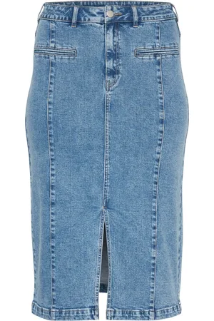 Kaffe Kjol, Dam, XL, Denim, Denimkjol med Hög Midja