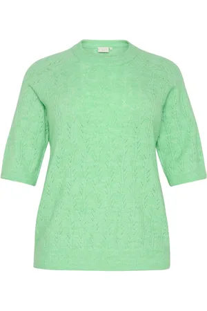Kaffe Stickade tröjor & koftor, Dam, S, Polyester, Vår Bukett Melange Pullover Tröja