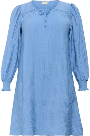 Kaffe Klänning, Dam, 3Xl, Flow Klänning med Puffärmar