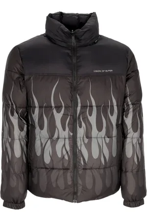 Vision Of Super Jacka, Herr, S, Polyester, Svart Dubbelsidig Dunjacka med Huva