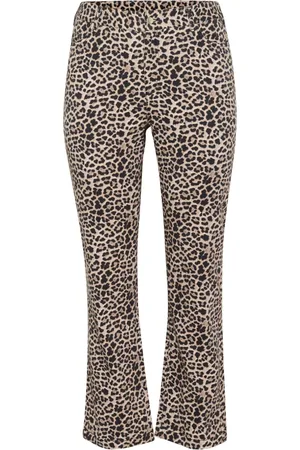 Kaffe Jeans, Dam, XL, Leopard Print Straight Leg Jeans