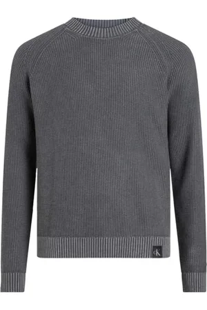 Calvin Klein Stickade tröjor & koftor, Herr, S, Denim, Stiliga Denim Jeans Kollektion