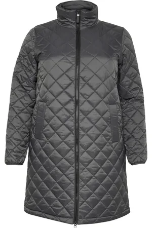 Kaffe Kappa, Dam, 3Xl, Quiltad Lång Jacka med Hög Hals