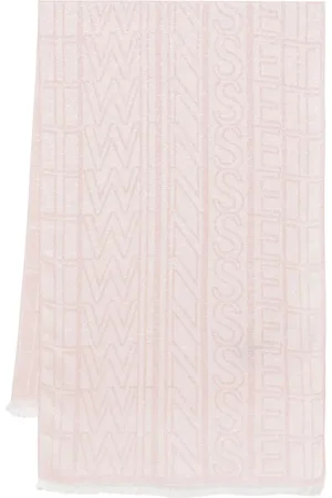 Twin-Set Accessoarer, Dam, ONE Size, Rosa Glittrig Halsduk Med Fransar