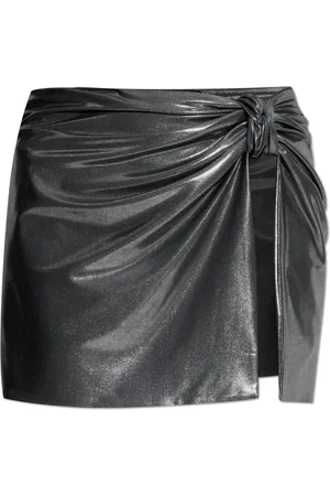 MISBHV Kjol, Dam, XL, Polyester, Kort kjol med metallisk finish