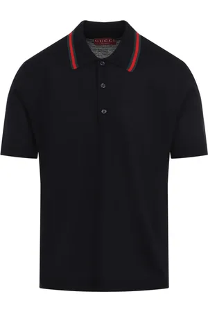 Gucci Topp, Herr, S, Ink Green Red Stickad Polo