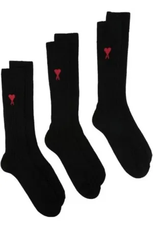 Ami Underkläder, Herr, M, Bomull, Set med Intarsia Logo Strumpor